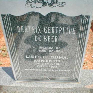 BEER Beatrix Gertruide, de 1943-1996
