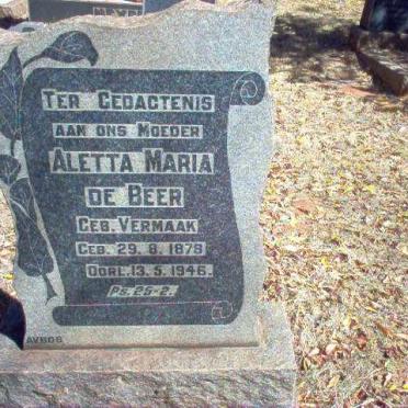 BEER Aletta Maria, de nee VERMAAK 1879-1946