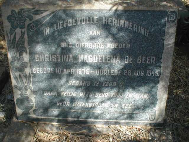 BEER Christina Magdelena, de 1875-1945