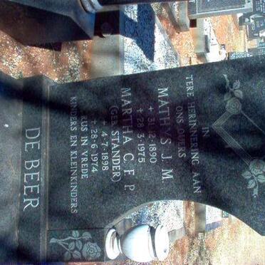 BEER Mathys J.M, de 1890-1975 &amp; Martha C.E.P. STANDER 1898-1974