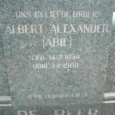 BEER Albert Alexander, de 1894-1960