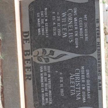 BEER Cornelius Willem, de 1912-1976 &amp; Christina Aletta 1917-