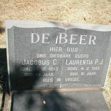 BEER Jacobus C., de -1953 &amp; Laurentia P.J. -1955
