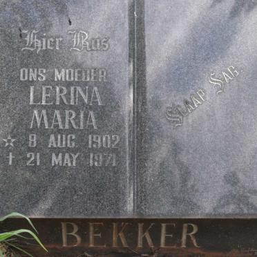 BEKKER Lerina Maria 1902-1971