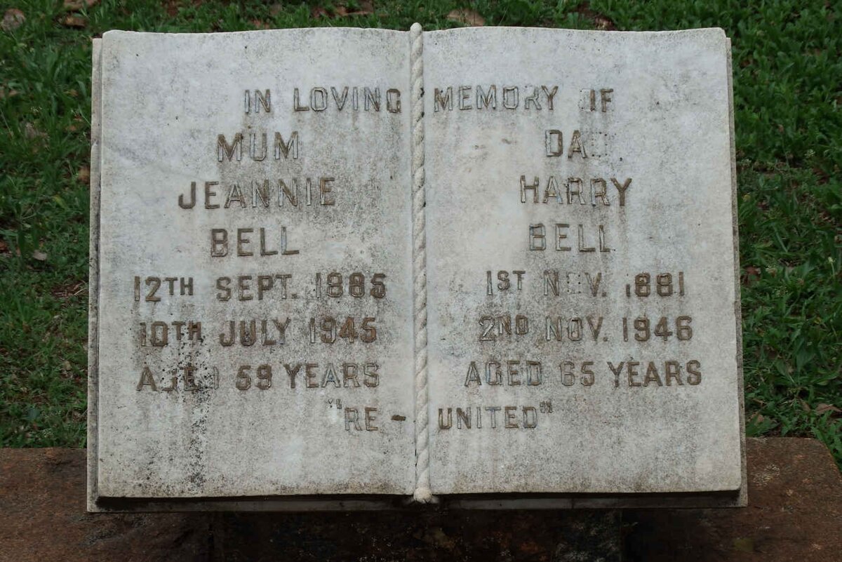 BELL Harry 1881-1946 &amp; Jeannie 1885-1945