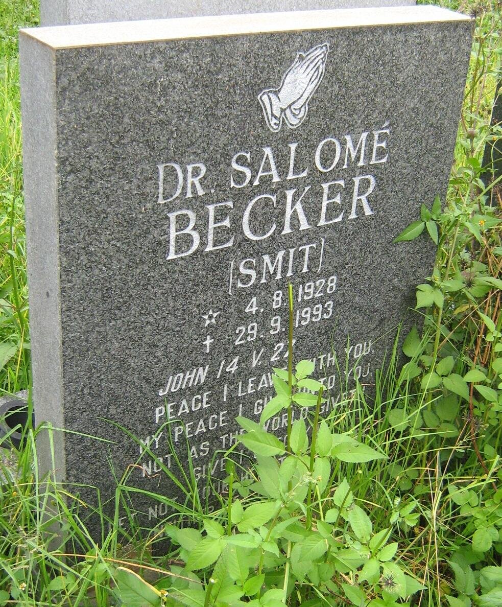 BECKER Salomé nee SMIT 1928-1993