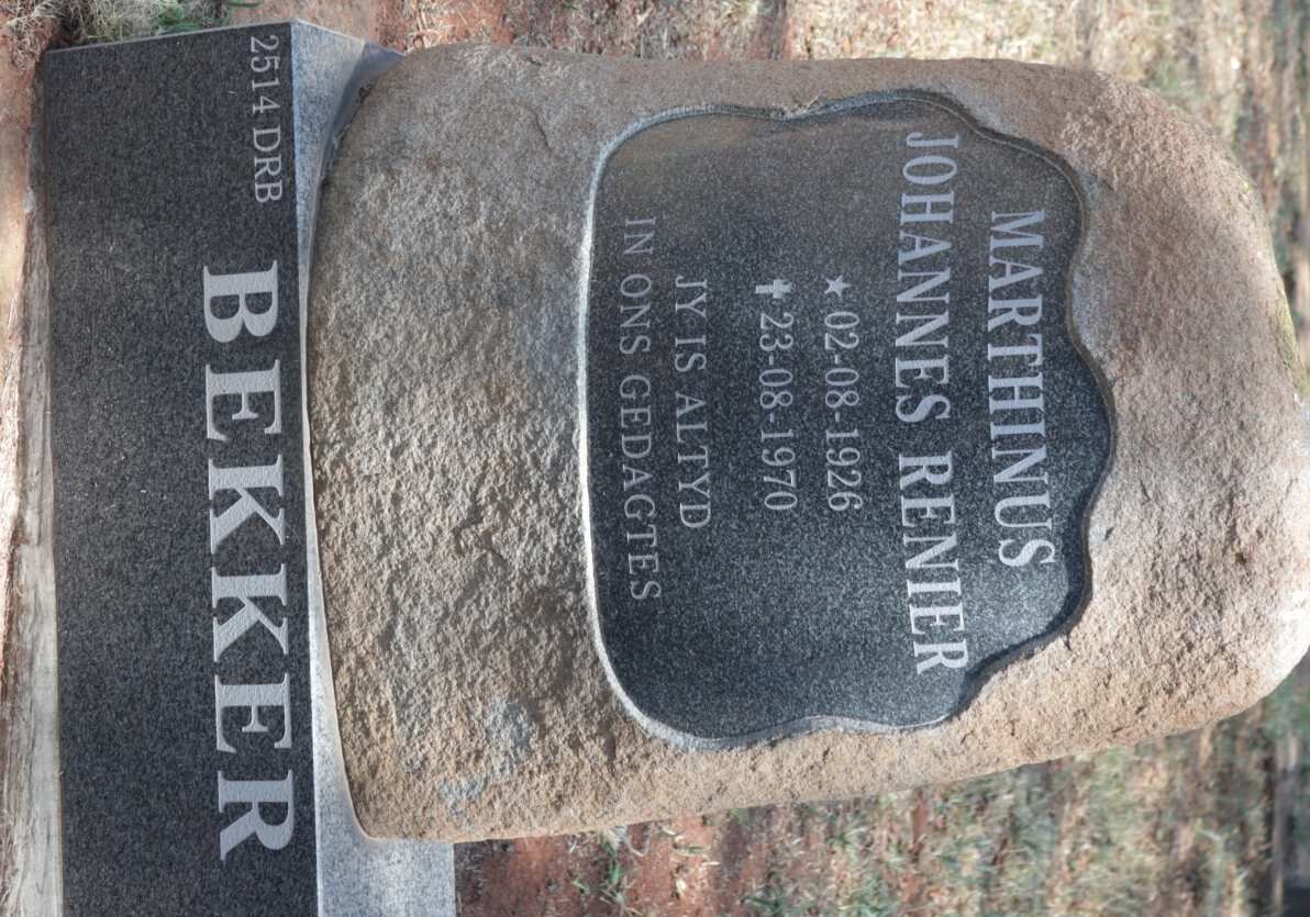 BEKKER Marthinus Johannes Renier 1926-1970