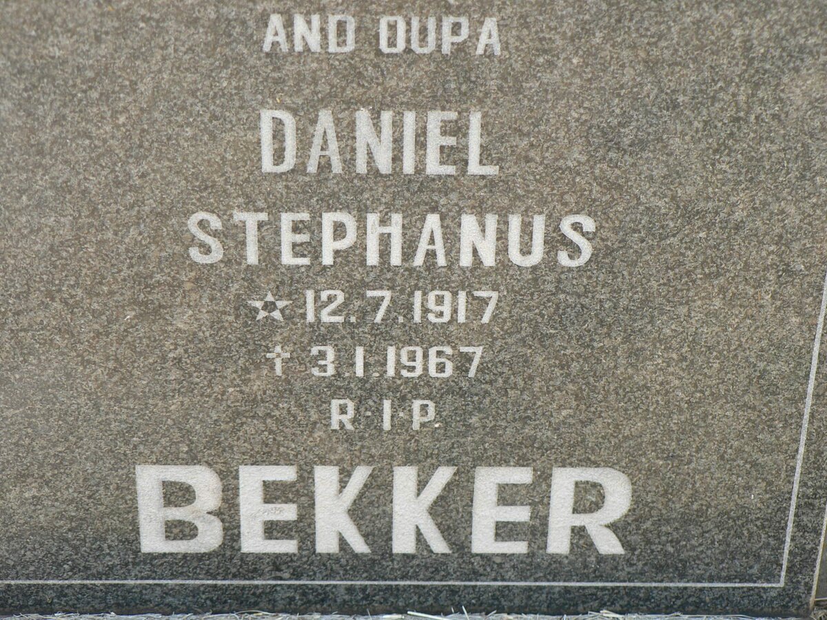 BEKKER Daniel Stephanus 1917-1967