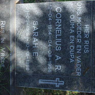 BECKER Cornelius A.R. 1914-1956 &amp; Sarah E. 1915-1996