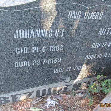 BEZUIDENHOUT Johannes C.E. 1888-1953 &amp; Aletta C.M. 1897-1954