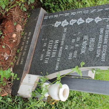 BERGH Hugo Hendrik, van der 1922-1989 &amp; Martha Elizabeth 1929-