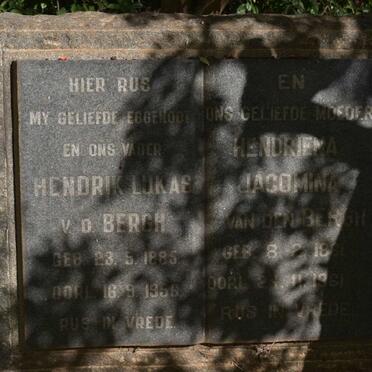 BERGH Hendrik Lukas, v.d. 1885-1956 &amp; Hendriena Jacomina 1891-1961