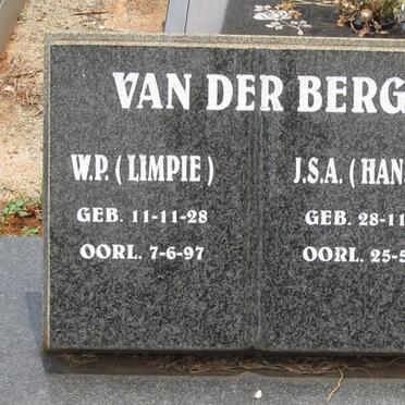 BERG J.S.A., van der 1924-1997 ::  VAN DER BERG W.P. 1928-1997