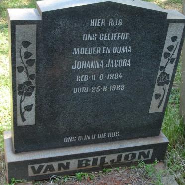 BILJON Johanna Jacoba, van 1884-1968