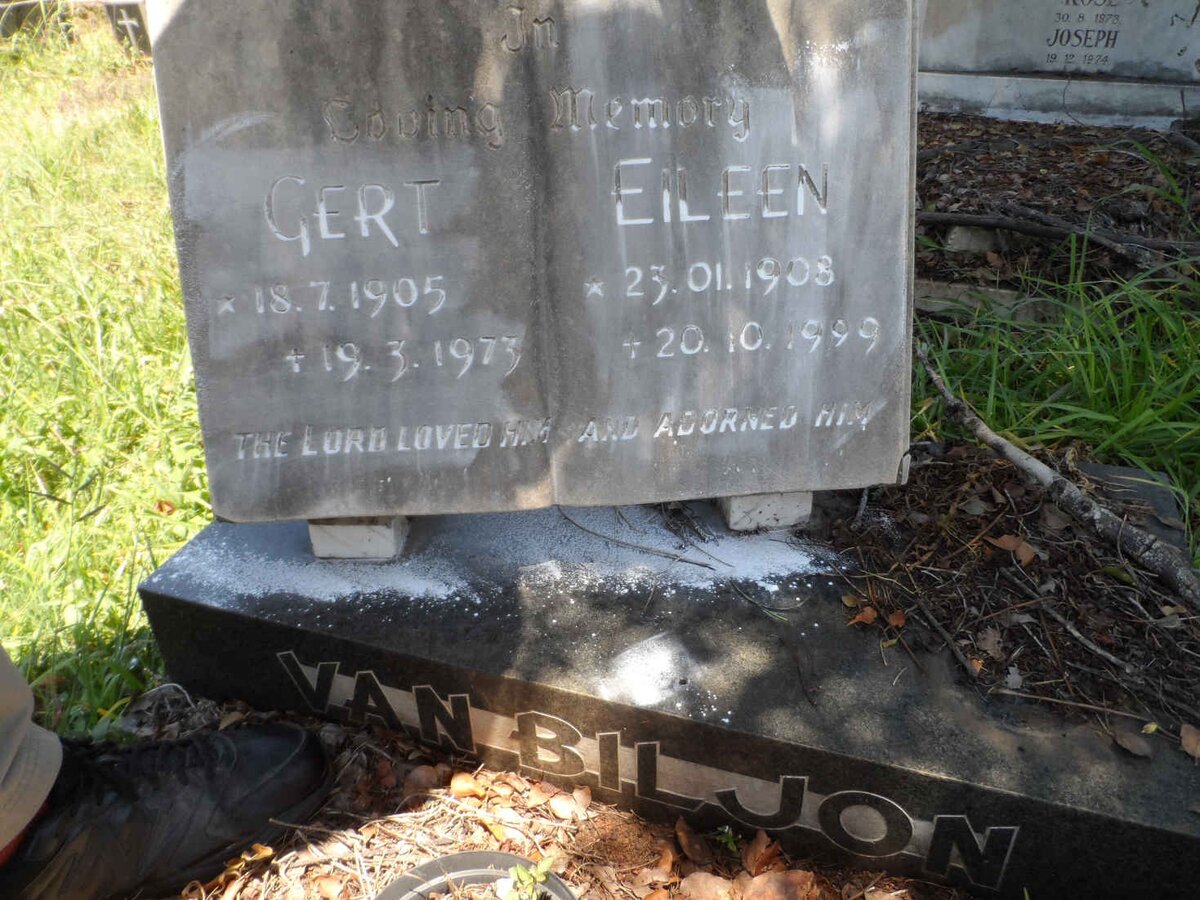 BILJON Gert, van 1905-1973 &amp; Eileen 1908-1999