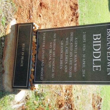 BIDDLE Brian Edwin 1926-2014