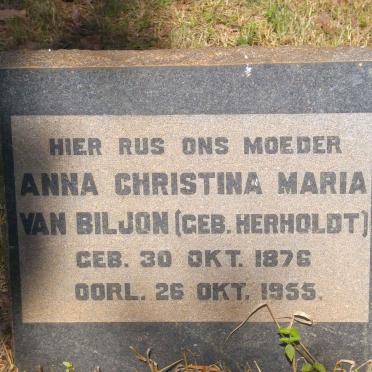 BILJON Anna Christina Maria, van nee HERHOLDT 1876-1955