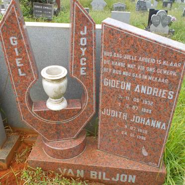 BILJON Gideon Andries, van 1932-1989 &amp; Judith Johanna 1930-1996