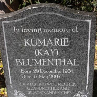 BLUMENTHAL Kumarie 1934-2007