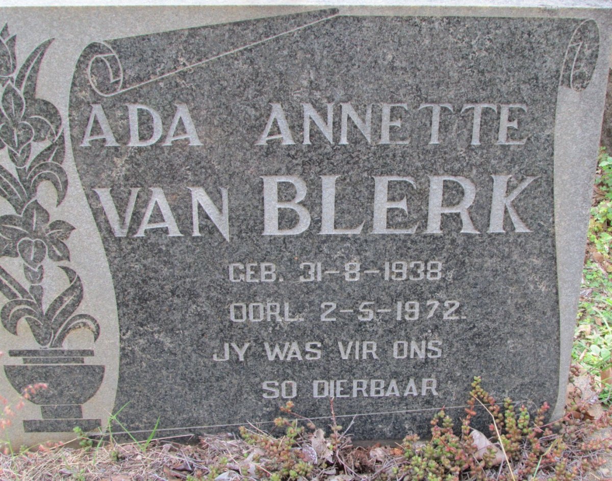 BLERK Ada Annette, van 1938-1972