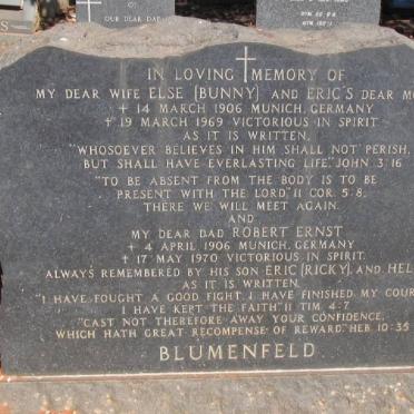 BLUMENFELD Robert Ernst 1906-1970 &amp; Else 1906-1969