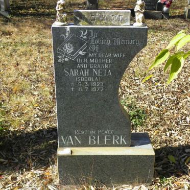 BLERK Sarah Neta, van nee SOCOLA 1923-1977