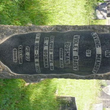 BOSMAN Violet Daisy nee BAIN 1891-1950