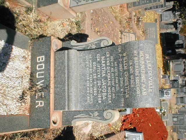 BOUWER Willem Christian 1887-1954 &amp; Martha Jacoba STEYN 1888-1980