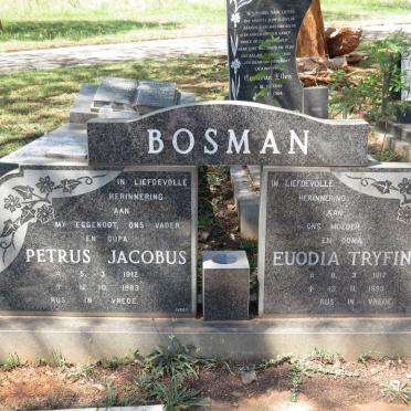 BOSMAN Petrus Jacobus 1912-1983 &amp; Euodia Tryfina 1917-1999