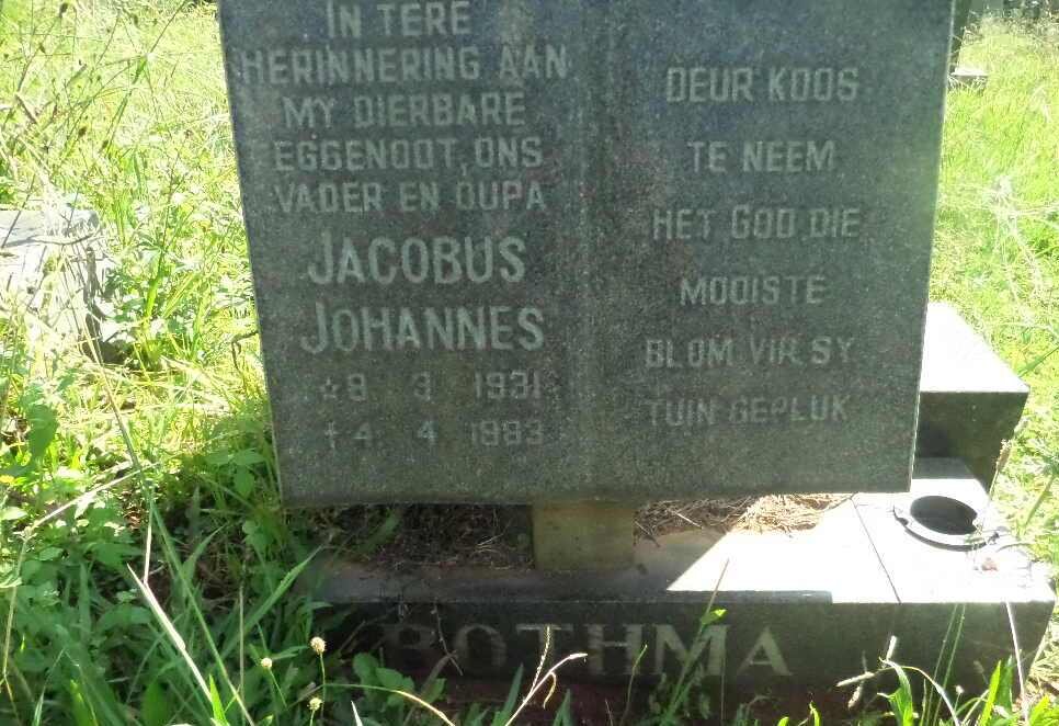 BOTHMA Jacobus Johannes 1931-1983