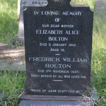 BOLTON Fredrick William -1957 :: BOLTON Elizabeth Alice -1948 :: CANNATA Elizabeth Irene 1913-2000