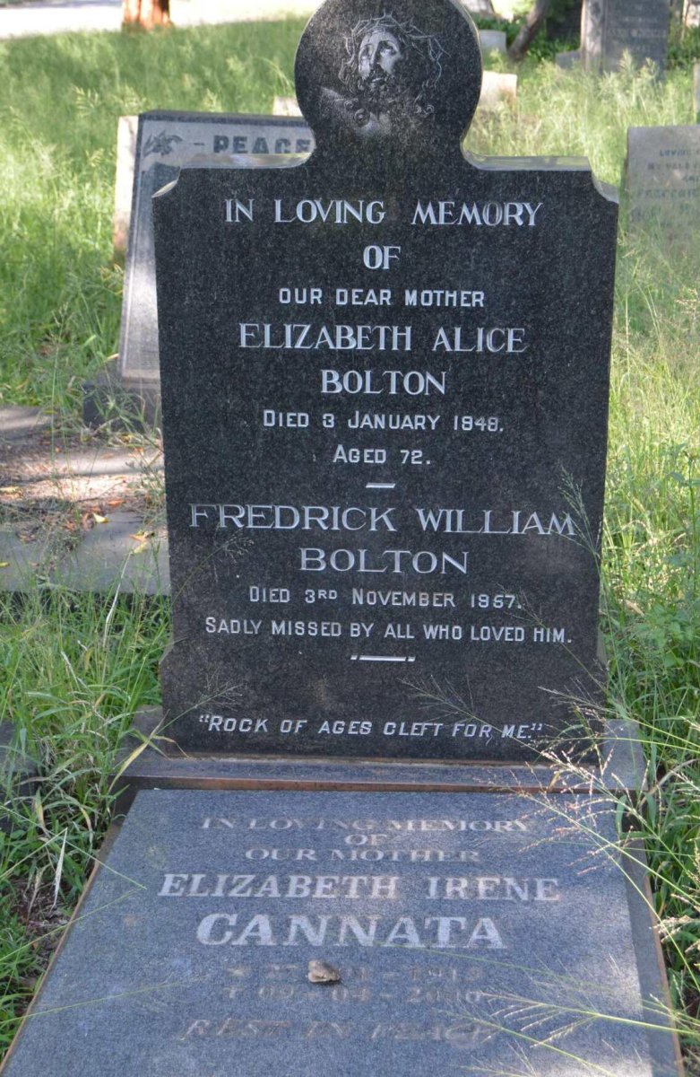 BOLTON Fredrick William -1957 :: BOLTON Elizabeth Alice -1948 :: CANNATA Elizabeth Irene 1913-2000