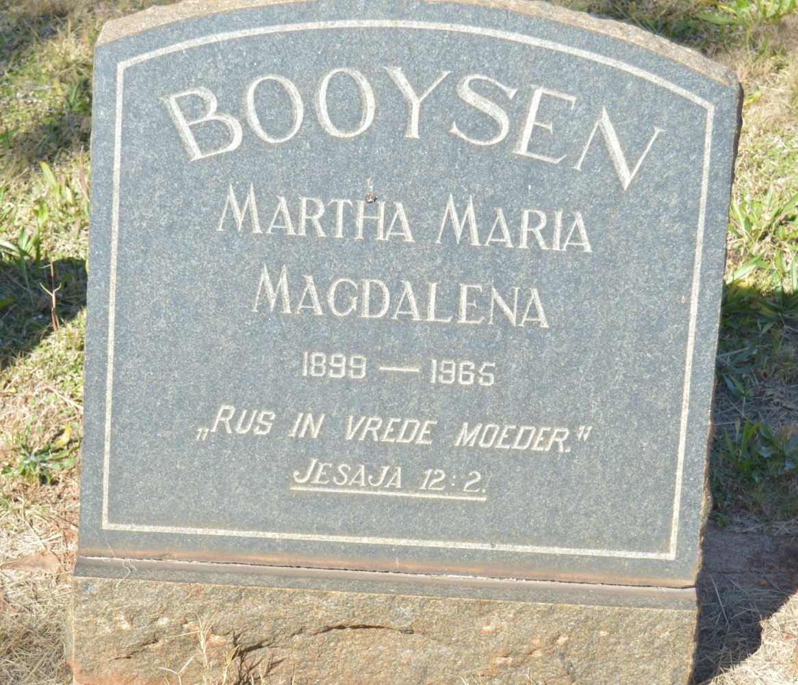 BOOYSEN Martha Maria Magdalena 1899-1965