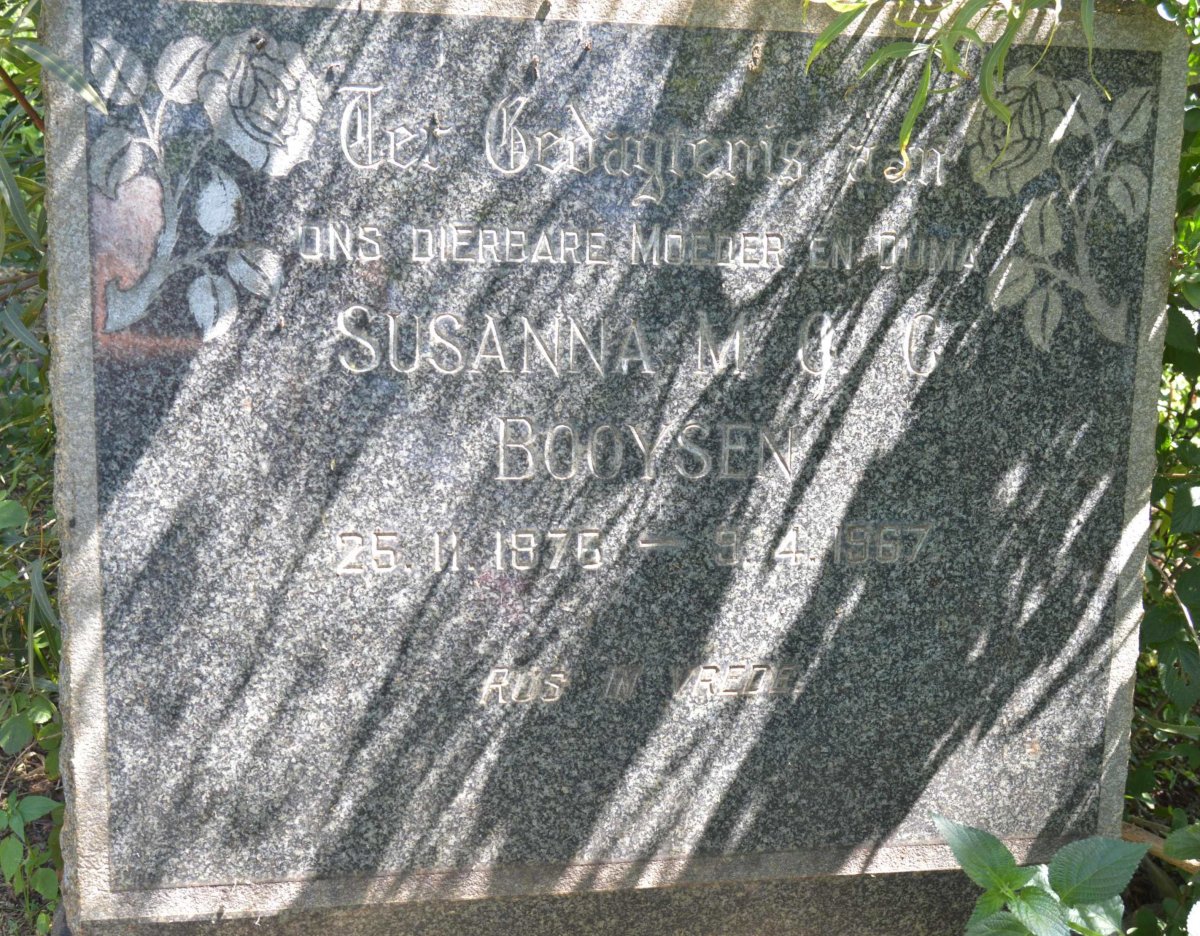 BOOYSEN Susanna M.G.G. 1876-1967
