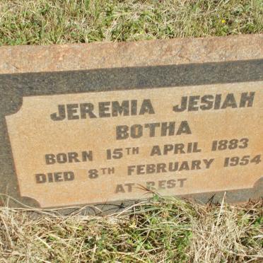 BOTHA Jeremia Jesiah 1883-1954