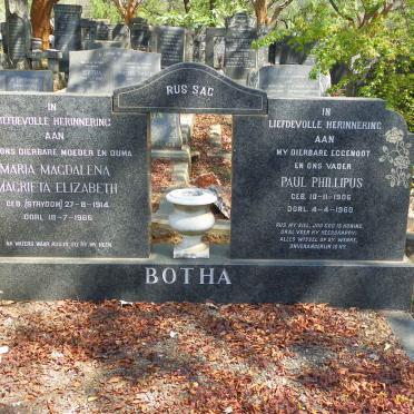 BOTHA Paul Phillipus 1906-1960 &amp; Maria Magdalena Magrieta Elizabeth STRYDOM 1914-1966