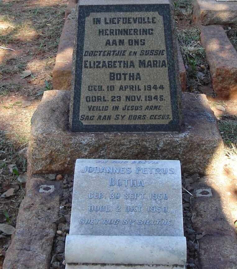 BOTHA Elizabeth Maria 1944-1945 :: BOTHA Johannes Petrus 1950-1950