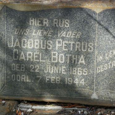 BOTHA Jacobus Petrus Carel 1865-1944