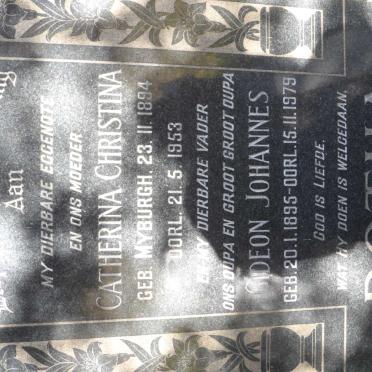 BOTHA Gideon Johannes 1895-1979 &amp; Catherina Christina MYBURGH 1894-1953