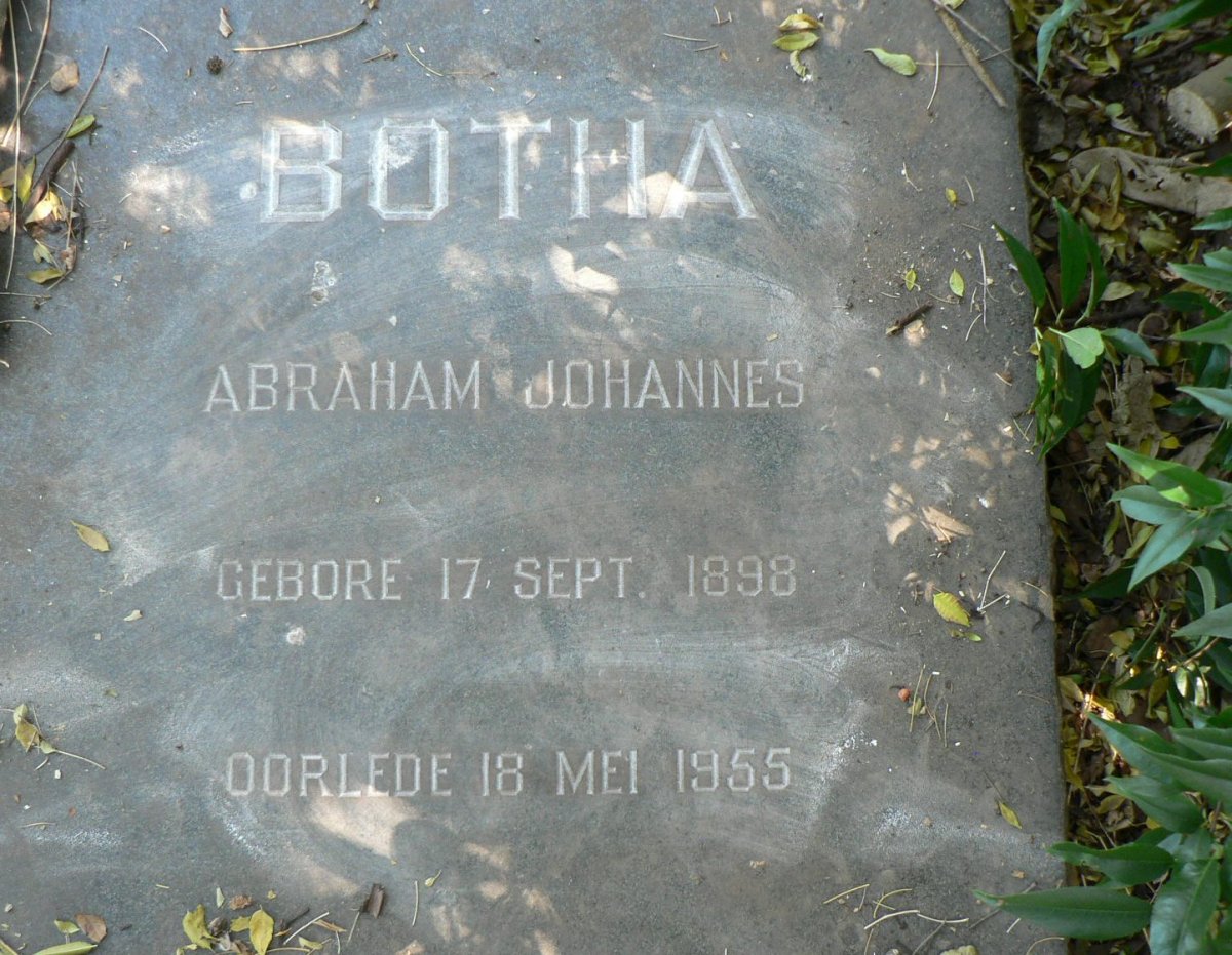 BOTHA Abraham Johannes 1898-1955
