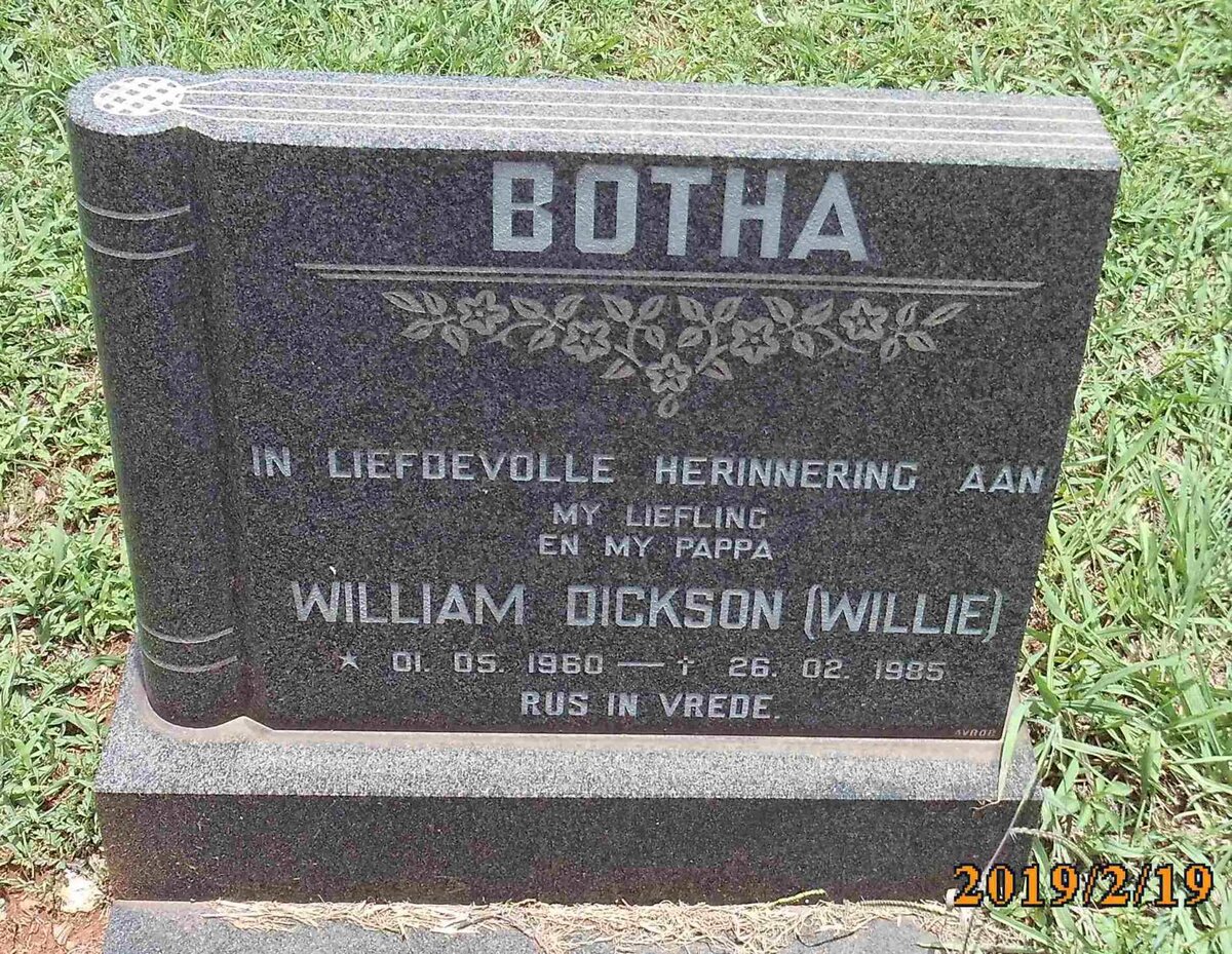 BOTHA William Dickson 1960-1985