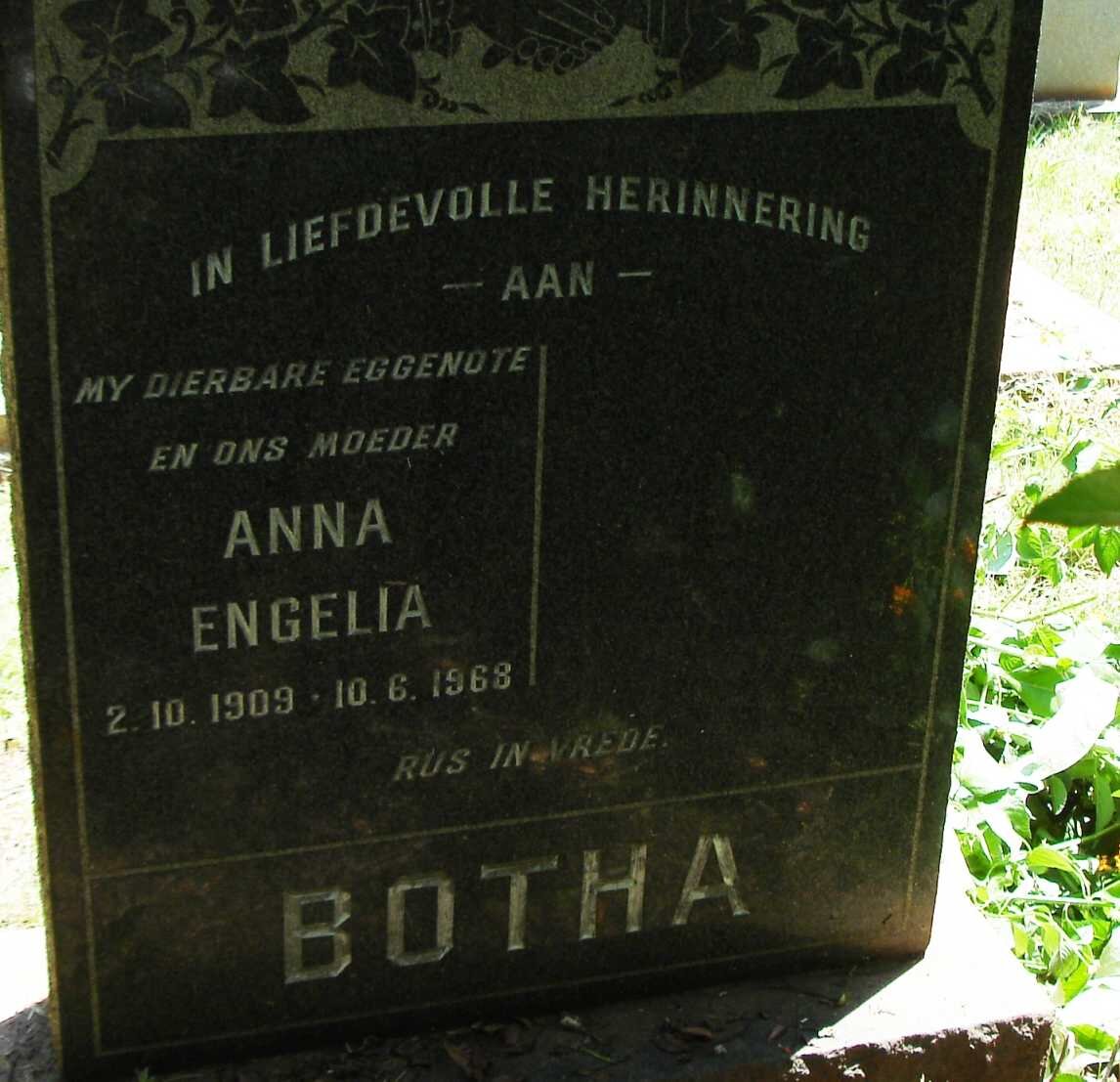 BOTHA Anna Engelia 1909-1968