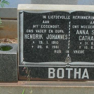 BOTHA Hendrik Johannes 1910-1981 &amp; Anna Sophia Catharina 1915-1987
