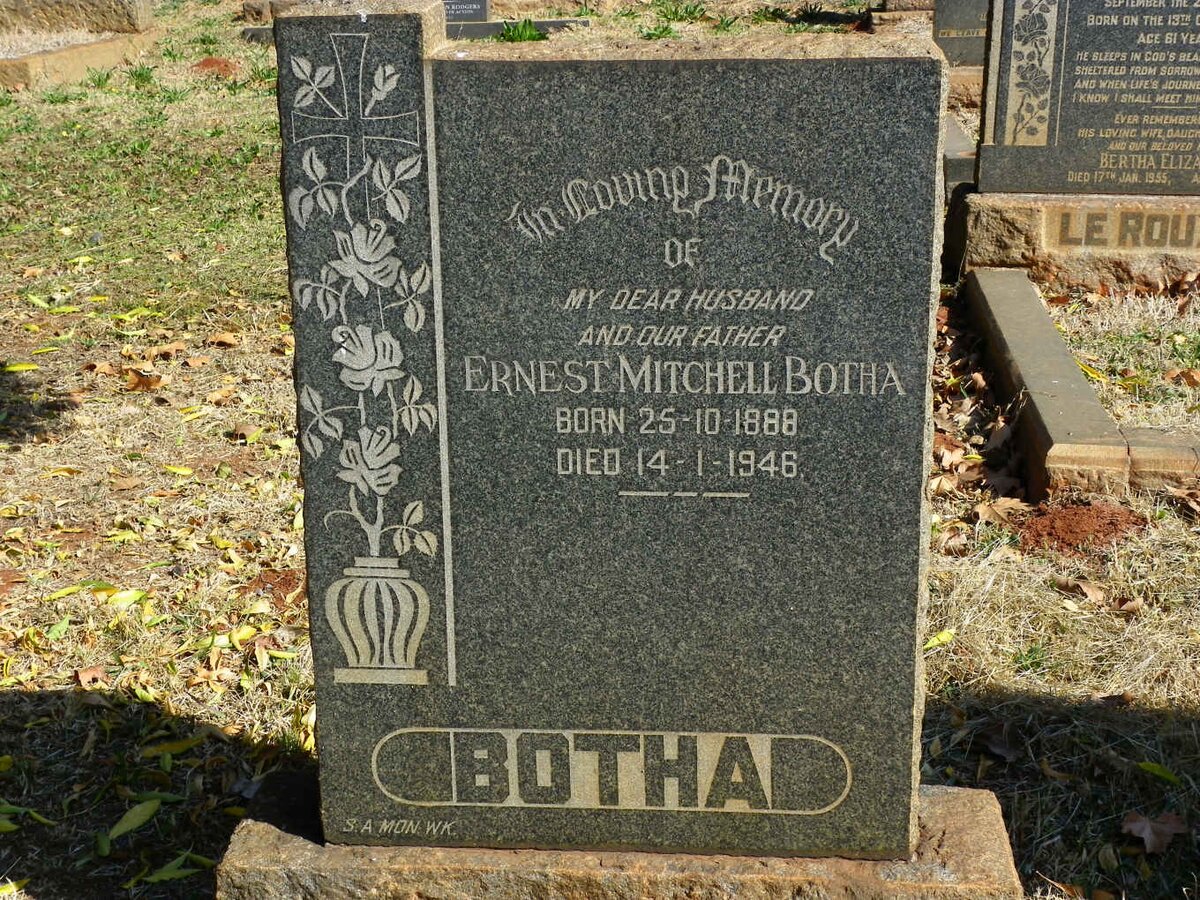 BOTHA Ernest Mitchell 1888-1946