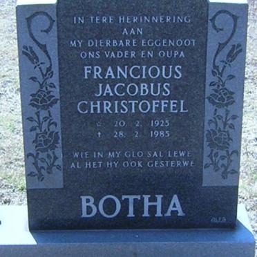 BOTHA Francious Jacobus Christoffel 1925-1985