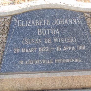 BOTHA Elizabeth Johanna 1922-1961