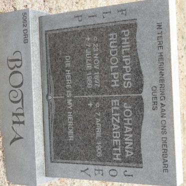 BOTHA Philippus Rudolph 1897-1980 &amp; Johanna Elizabeth 1908-