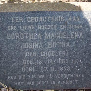 BOTHA Dorothea Magdelena Josina nee GROBLER 1869-1953