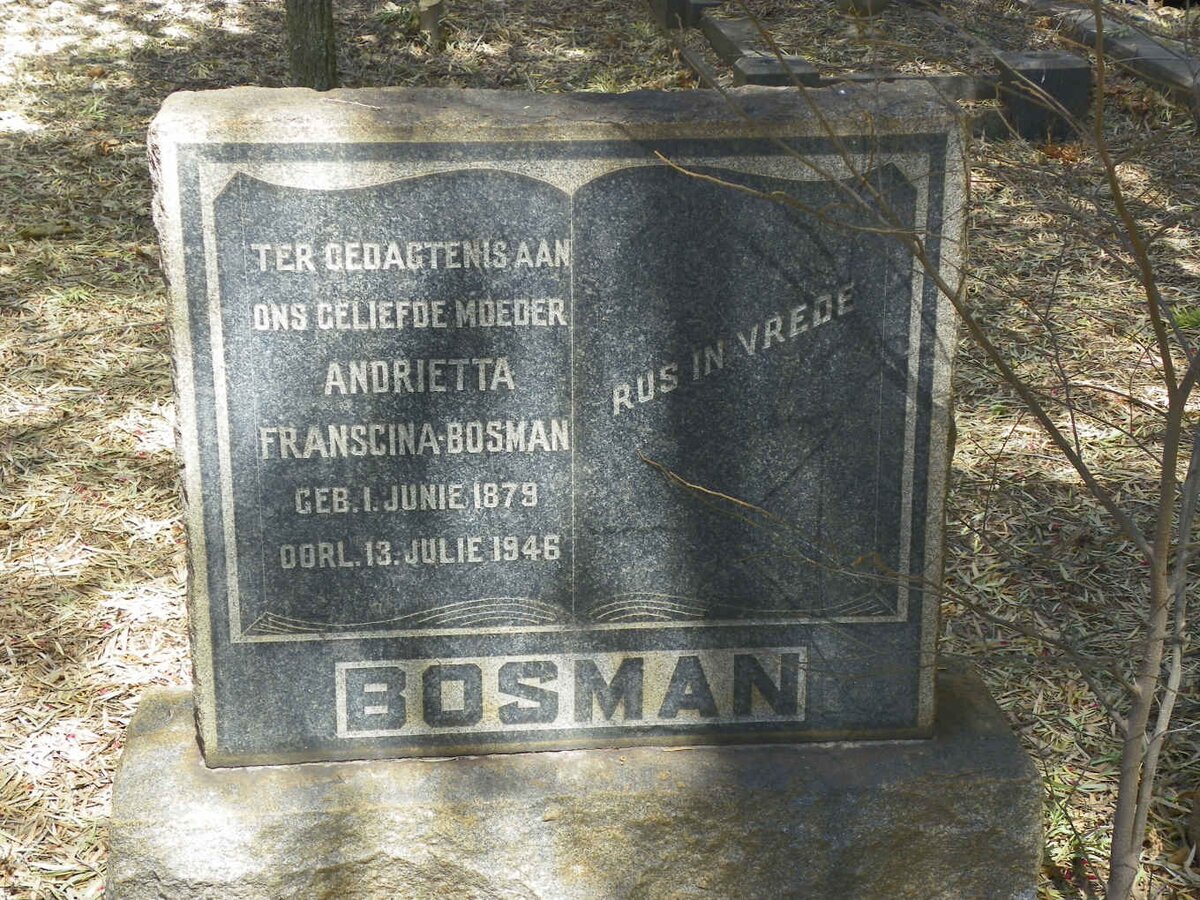 BOSMAN Andrietta Franscina 1879-1946