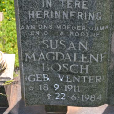 BOSCH Susan Magdalene nee VENTER 1911-1984